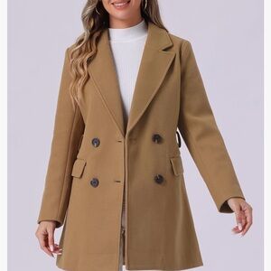 Tan Double-Breasted Coat
